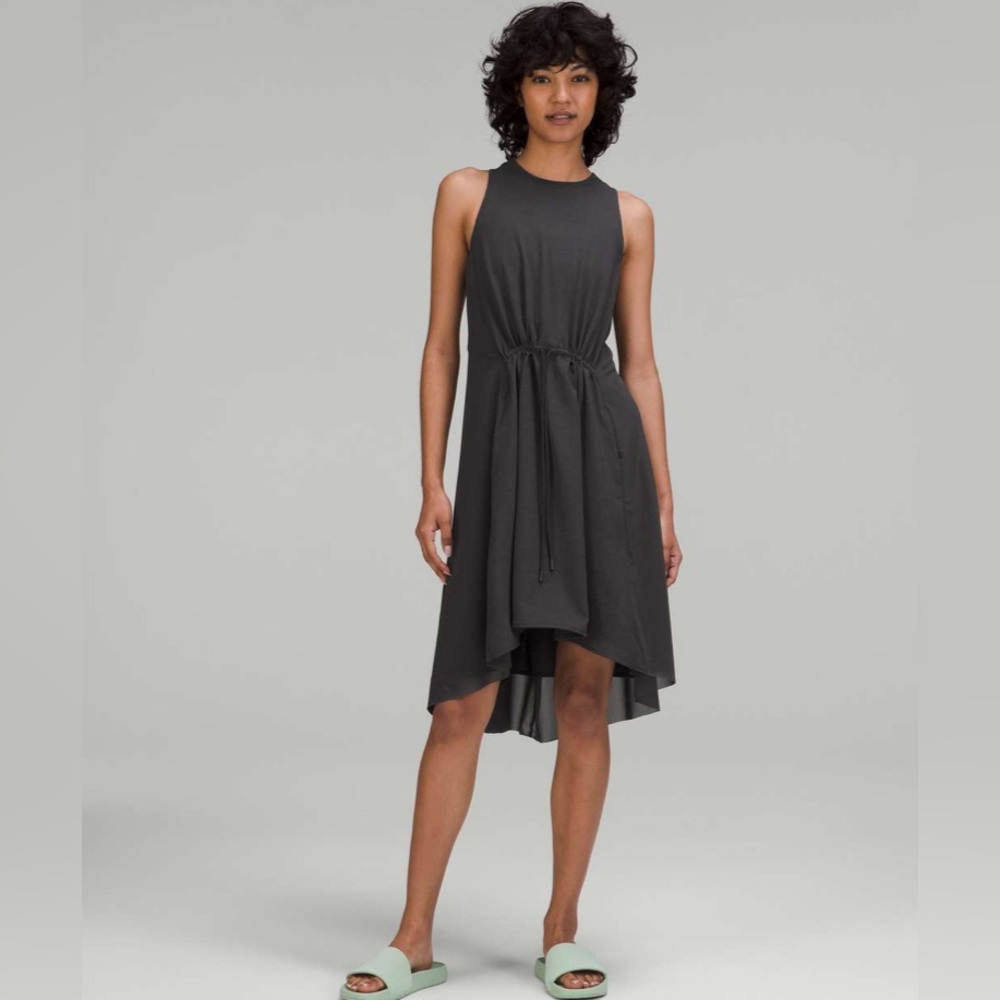 Lululemon Athletica Mesh Overlay High Neck Dress Graphite Grey New NWOT Sz 6
